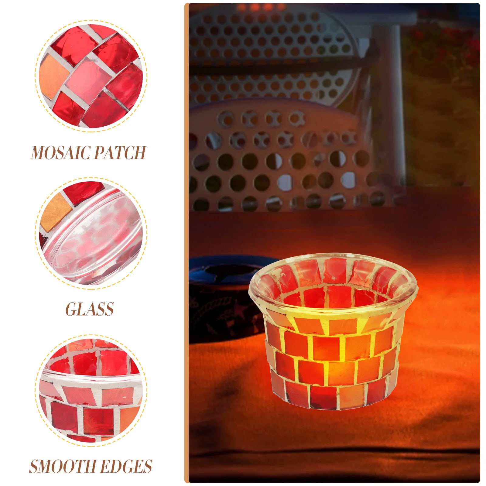 

4 Pcs Tealight Holders Decorative Dinner Table Glass Colored Votive Stand Lights Candles Lamp