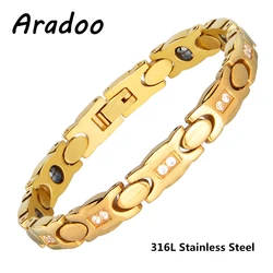 Titanium Steel Energy Bracelet Micro Set Zircon Hematite Antioxidant Anti-fatigue Health Bracelet