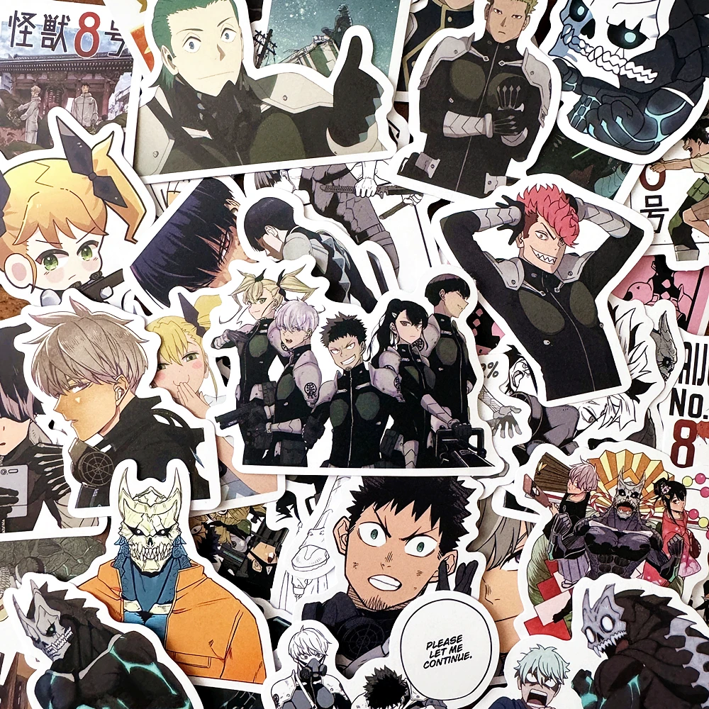 50Pcs Kaiju NO.8 Dorohedoro Jpanese Anime Sickers For Laptop Moto Skateboard Luggage Refrigerator Notebook Toy Decal Sticker