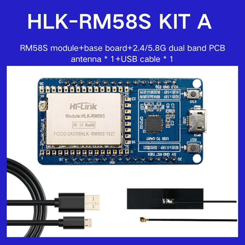 Porta seriale Hi-Link di livello industriale al modulo wifi HLK-RM58S BLE Bluetooth 2 in 1