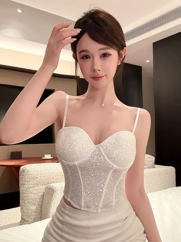 

Pure Desire Sexy Lace Fishbone Strap Vest Women Summer Small Fragrance Style Slimming Base Layer Beautiful Back Shirt
