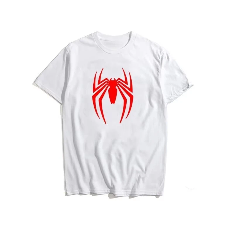 

Latest Marvel Spider-Man Logo Loose Hip Hop Fashion Women Cotton Short Sleeve Marvel Movie Peripheral Summer T-Shirt Tops