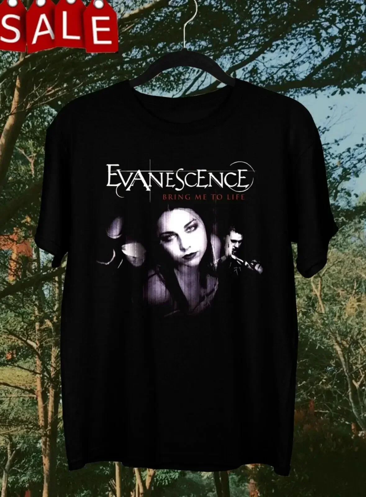 Evanescence Bring Me to Life T-Shirt Short Sleeve Cotton Black S to 5XL