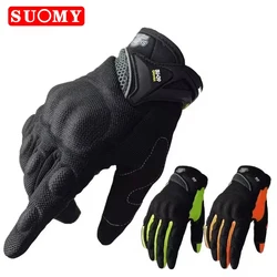 Breathable Full Finger Racing Motorcycle Gloves Quality Stylishly Decorated Antiskid Wearable Gloves Size M-XXL Black