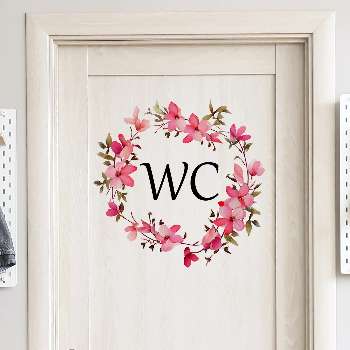 Flowers Men and Women WC Wall Sticker for Bathroom Decoration PVC Home Decals Waterproof Poster Door Stickers Toilet Sign