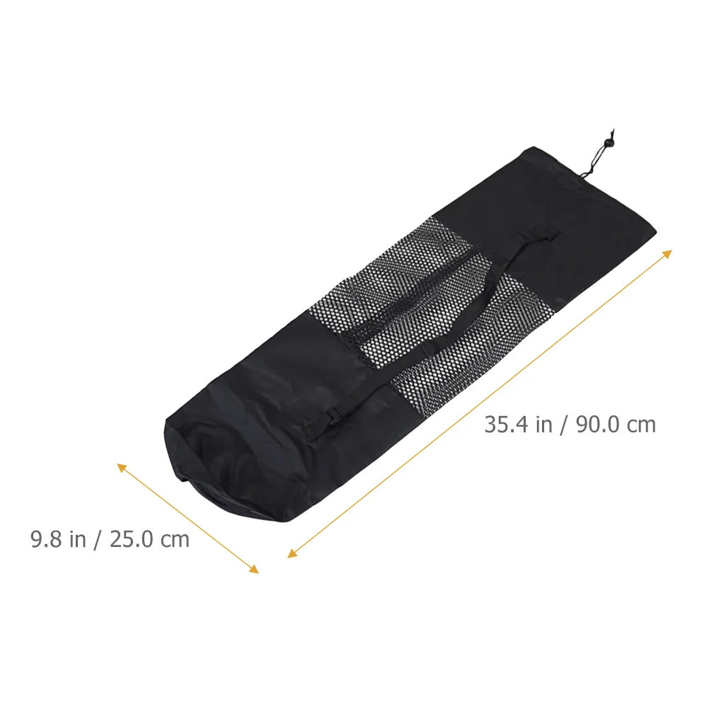 2 Pcs Yoga Mat Mesh Bag Food Carrying Duffle Gym Black Cloth Pad Carrier Bolsters