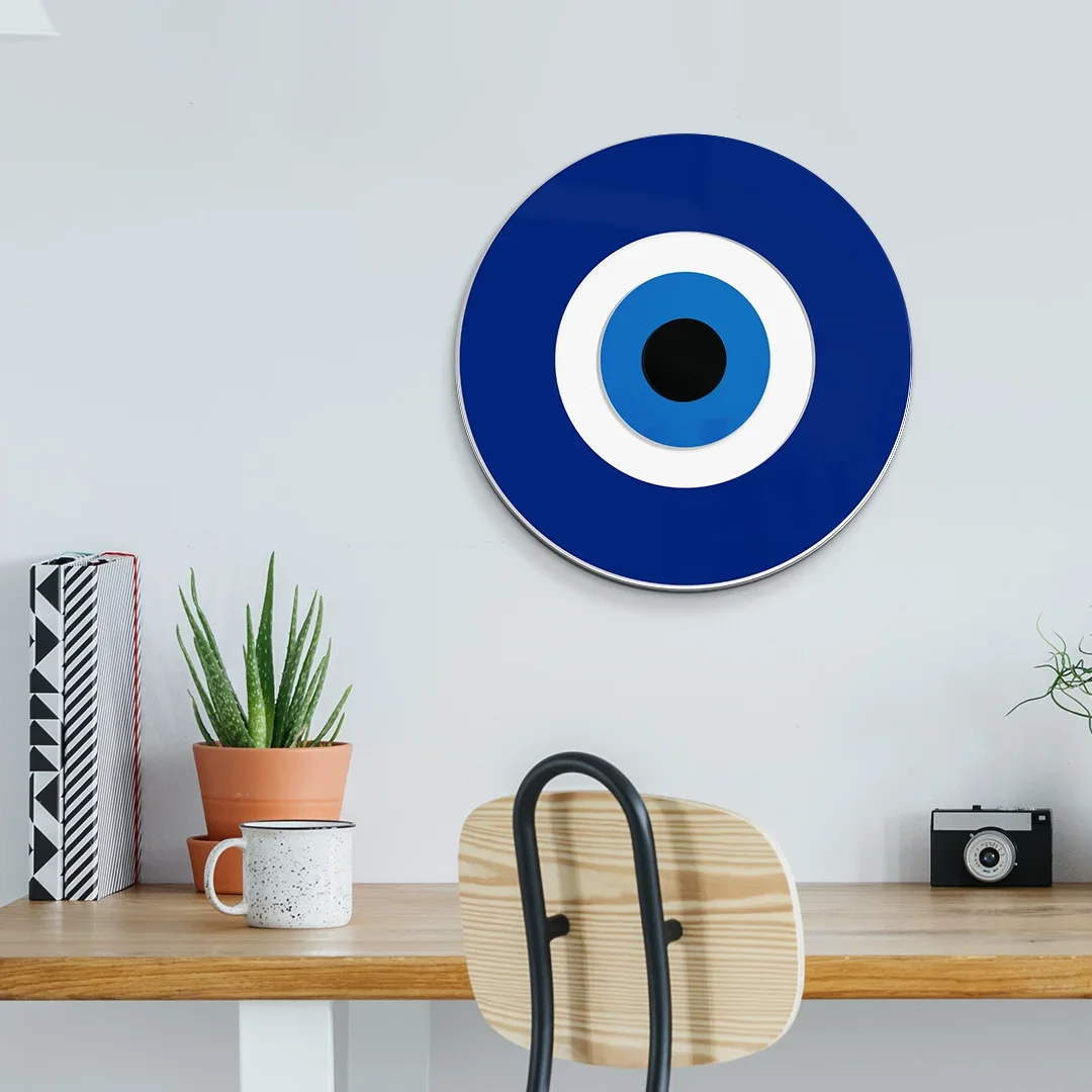 3D Wall Hanging Mirrored Minimalist Evil Eye Reflective Wall Art Acrylic Mirror for Bedroom Living Room Dorm Decor Salon Decor