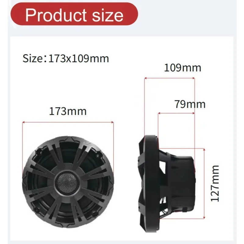 VVB6.5inch IP66 impermeable Bt LED grado marino para UTV ATV GOLF CARTS