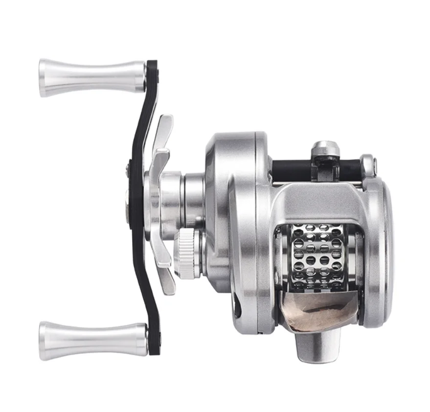 Carrete de pesca de lagarto BOKI mirco drum baitcaster con pesa 118g 7,6:1 relación de velocidad cuerpo de carbono carrete poco profundo carrete de baitcasting