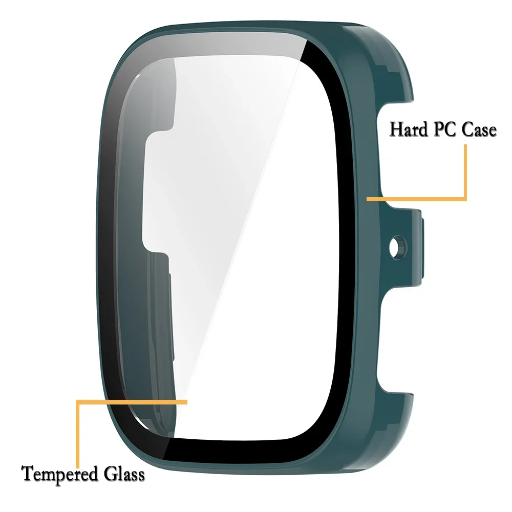 Custodia protettiva con schermo in vetro temperato 2 in 1 per Amazfit Active 2 Cover protettiva quadrata con pellicola