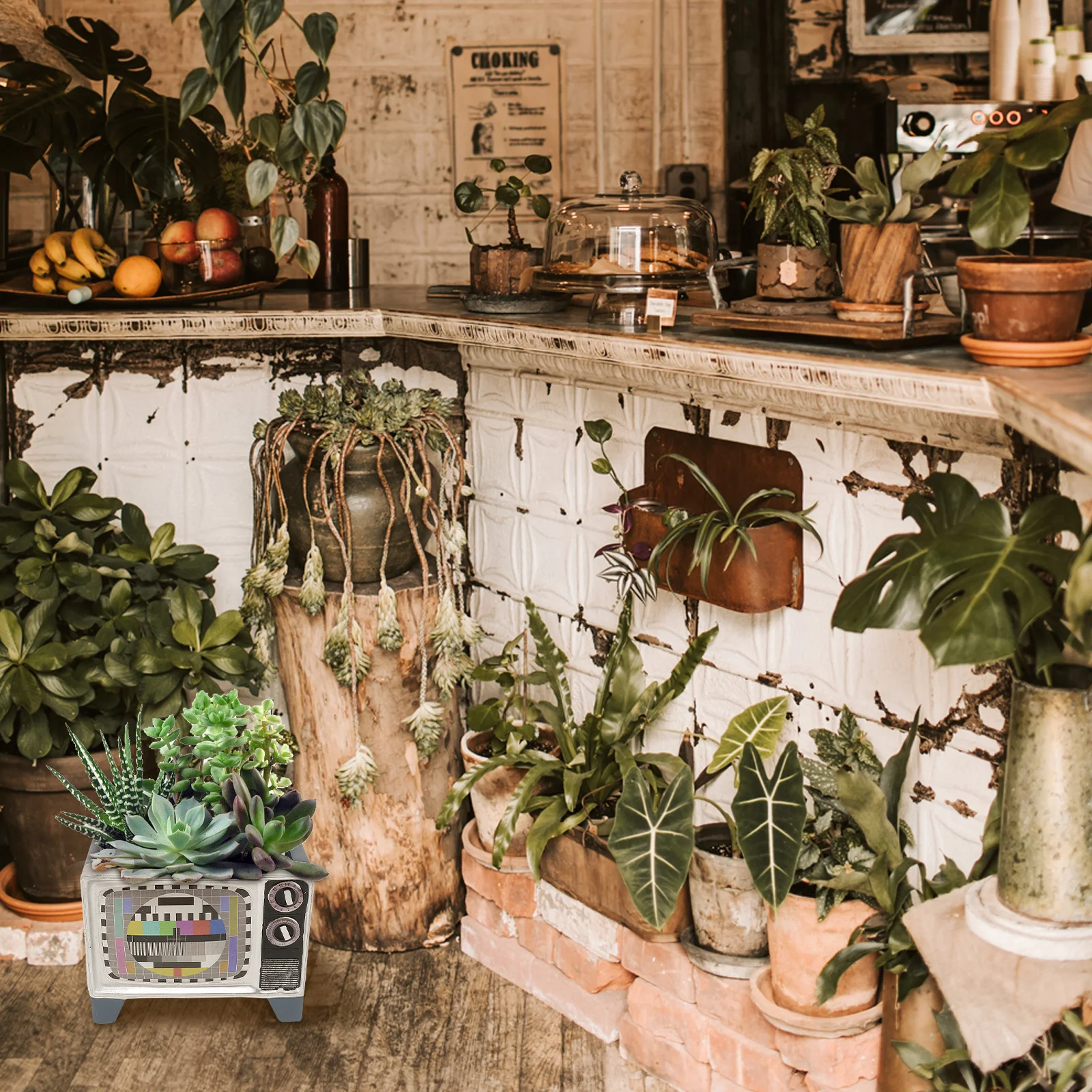 

1Pcs Creative Television Flowerpot Resin Craft Planter Decorative Home Office Garden Adornment Unique Succulent Plants