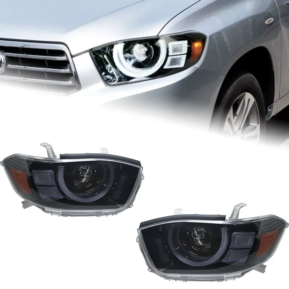 

Car Lights for Highlander Headlights 2007-2011 LED Headlight Kluger DRL High Low Beam Head Lamp Accessories