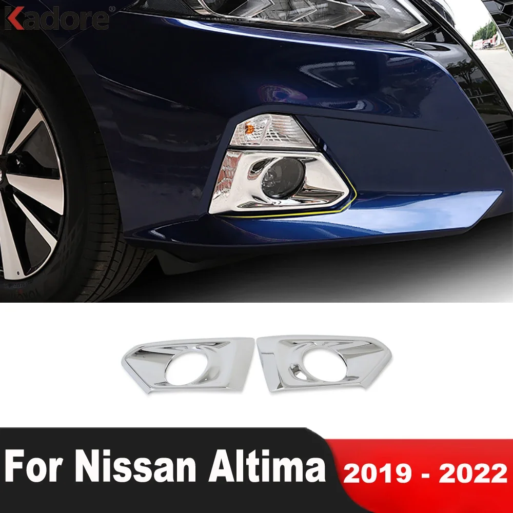 Front Fog Light Lamp Cover Tirm For Nissan Altima 2019 2020 2021 2022 Edition One Chrome Car Foglight Bezel Trims Accessories