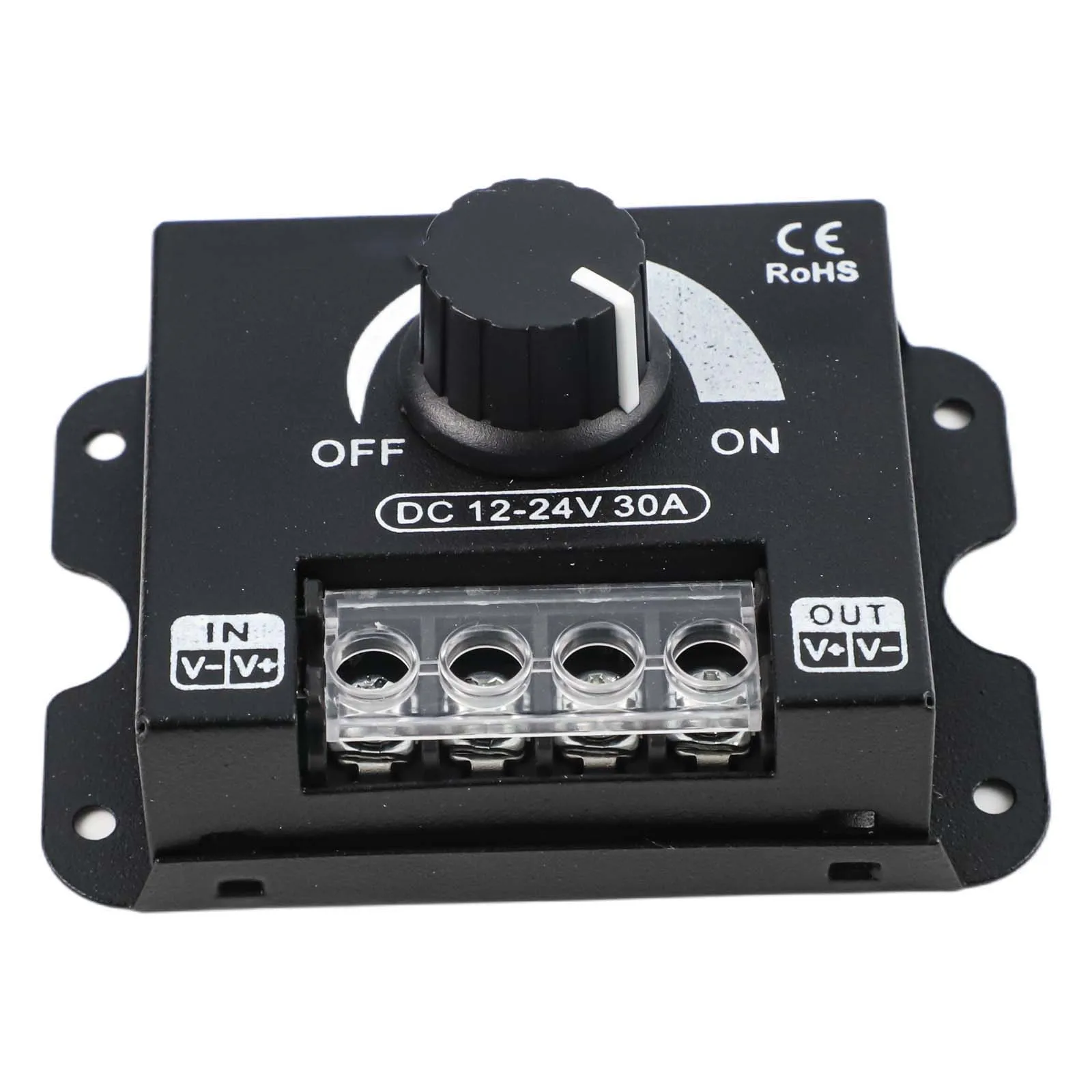 Knob Switch With Aluminum Housing Plastic Brightness Regulator Knob Switch For DC 12V-24V MAX 30A Single Color LED Light Strips