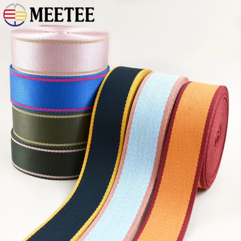 

2/5/8M Meetee 38mm Polyester Webbing Straps Shoulder Bag Strap Belt Sling Band Decorative Braid Lace for DIY Sewing Accessories