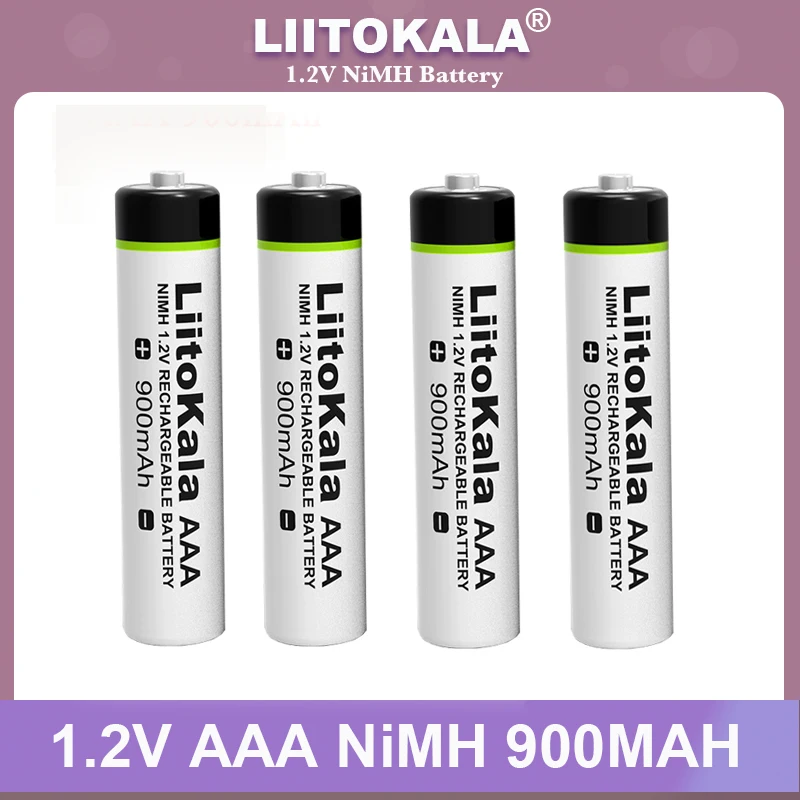 LiitoKala Original AAA 900mAh 1.2V NiMH batteries Rechargeable Battery for Flashlight, Toys,remote control