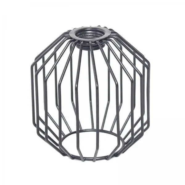 Wrought Iron Lampshade Simple Cage Pendant Light Shade Smooth Surface Bedside Lamp Cover for Bedroom