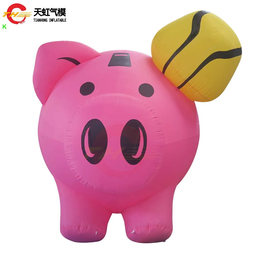 

Fast Air Shipping Inflatable Pink Pig Cartoon with LOGO Printing Customized Large Lovely Inflatable Pig Model for Advertising