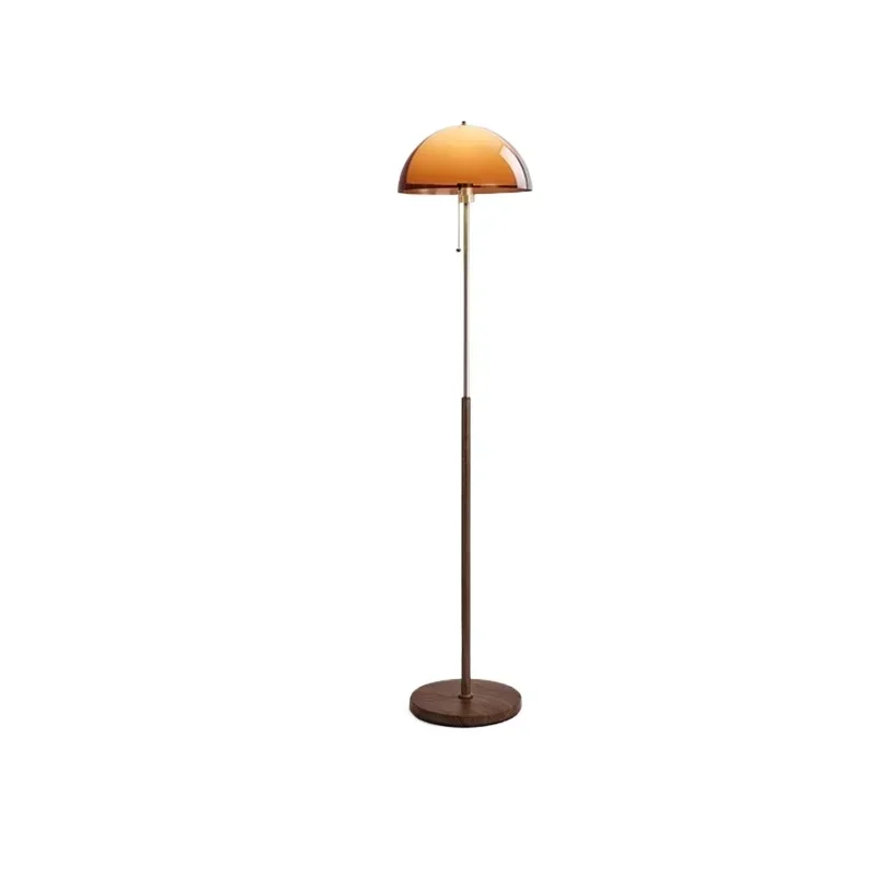 

Medieval walnut pattern, floor lamp French retro coffee color, living room sofa side lamp, home bedroom decorative lamps