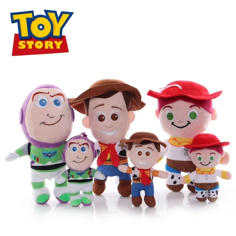 

Disney Pixar Toy Story 15-25cm Plush Keychain - Woody Jessie Buzz Stuffed Doll, Cartoon Bag Pendant Christmas Gift for Kids