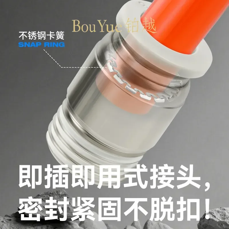 for POC8-02 Pneumatic Quick Connector Copper Nickel Plated Quick Insertion Pipe Fitting for 10-03 Inner Hex Cylinder Straight