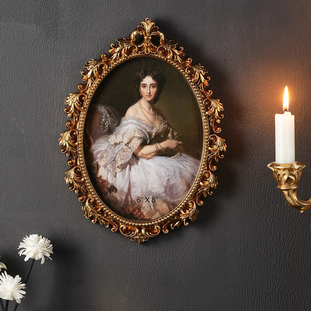 1PC, European Retro Gold-Patterned Resin Material Decorative Photo Frame, Suitable for Home Decoration and Wall Decoration