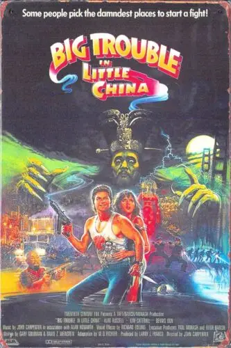 John Carpenter's Big Trouble in Little China poster design Tin Metal Sign