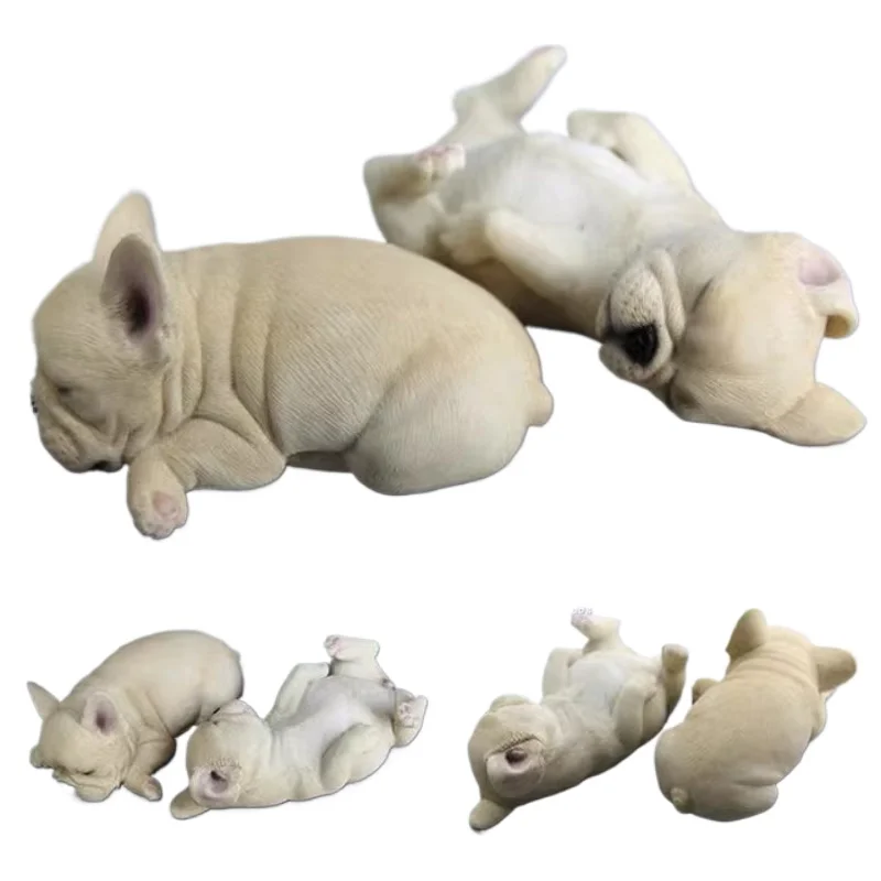 New resin cute sleep French bulldog simulation animal model car interior car accessories small ornament