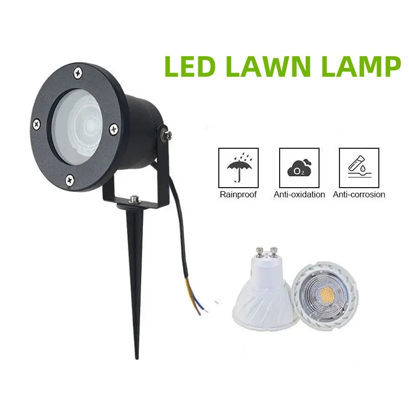 Outdoor GU10 Blub Garden Lawn Lamp IP65 Waterproof Plug-in ground Path Aisle Landscape Spot Lighting 220V