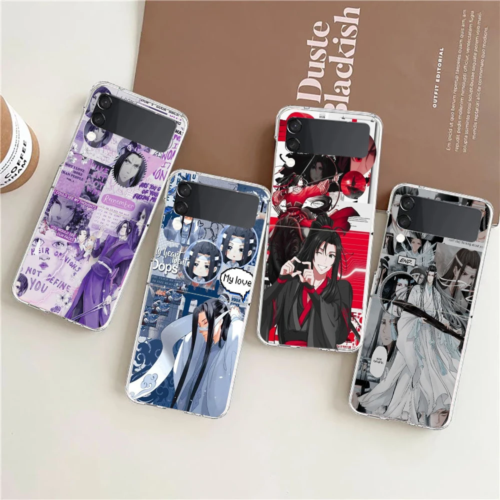 Anime Mo Dao Zu Shi Wei Wuxian Clear Phone Case For Samsung Galaxy Z Flip 3 4 5 Hard Folding PC Shell For Samsung Z Flip3 Cover