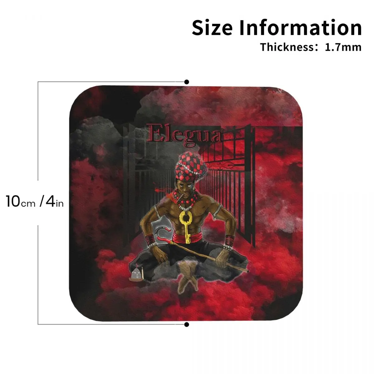 Elegua Owner Of The Crossroads Coasters Kitchen Placemats Non-slip Insulation Cup Coffee Mats Decor Home Tableware Pads Set of 4