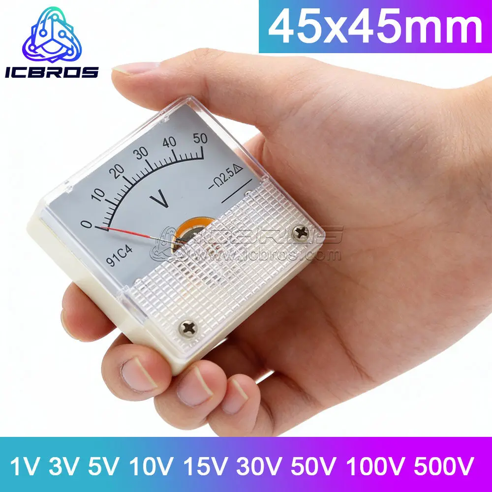 

Указательный Тип вольтметра постоянного тока 91C4 91C4-V 5 в 10 в 15 в 20 в 25 в 30 в 50 в