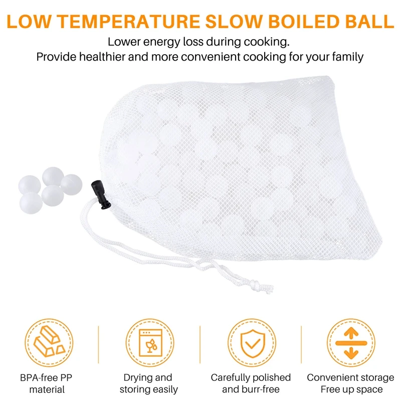 Sous Vide Cooking Balls BPA Free 20Mm 250 Balls With Mesh Drying Bag For Anova Joule Cookers Water Bath Cooking And Sous Vide Co