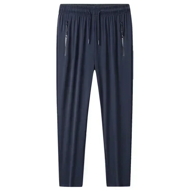 حجم كبير 7XL 8XL 9XL الصيف الحرير الجليد Sweatpants الرجال عالية المرونة رياضة الركض الجري التجفيف السريع السراويل الرياضية الرجال السراويل