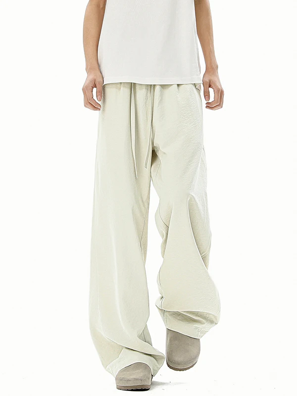 

Мужские спортивные брюки Laid-ba Japanese Sle свободного прямого кроя с высокой талией из ледяного шелка, быстросохнущие, длиной в пол, летние повседневные брюки