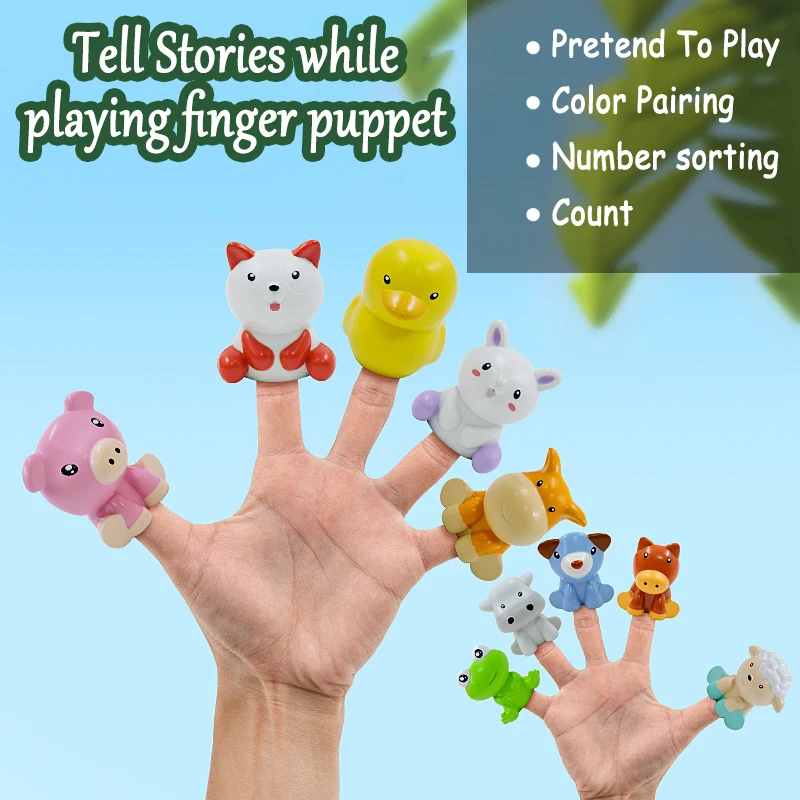 Children Animal Matching House Montessori Toys Animal Finger Puppets Color Sorting Pairing Games Thinking Training Sensory Toys