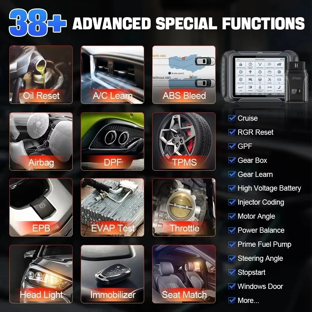 XTOOL D8W WIFI جميع أدوات تشخيص النظام ECU ترميز المفاتيح ثنائية الاتجاه خريطة طوبولوجيا المفاتيح 42 إعادة تعيين يمكن FD DOIP الماسح الضوئي