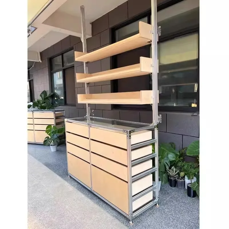 

Locker indomitable living room partition storage cabinet aluminum profile multi-functional rack