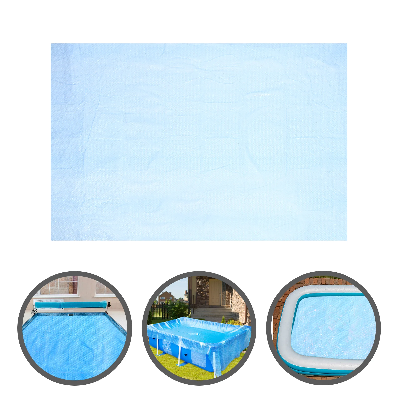 

Rectangular Pool Covers Swimming Bubble Decorate Rectangle Blue Anti-evaporation Baby