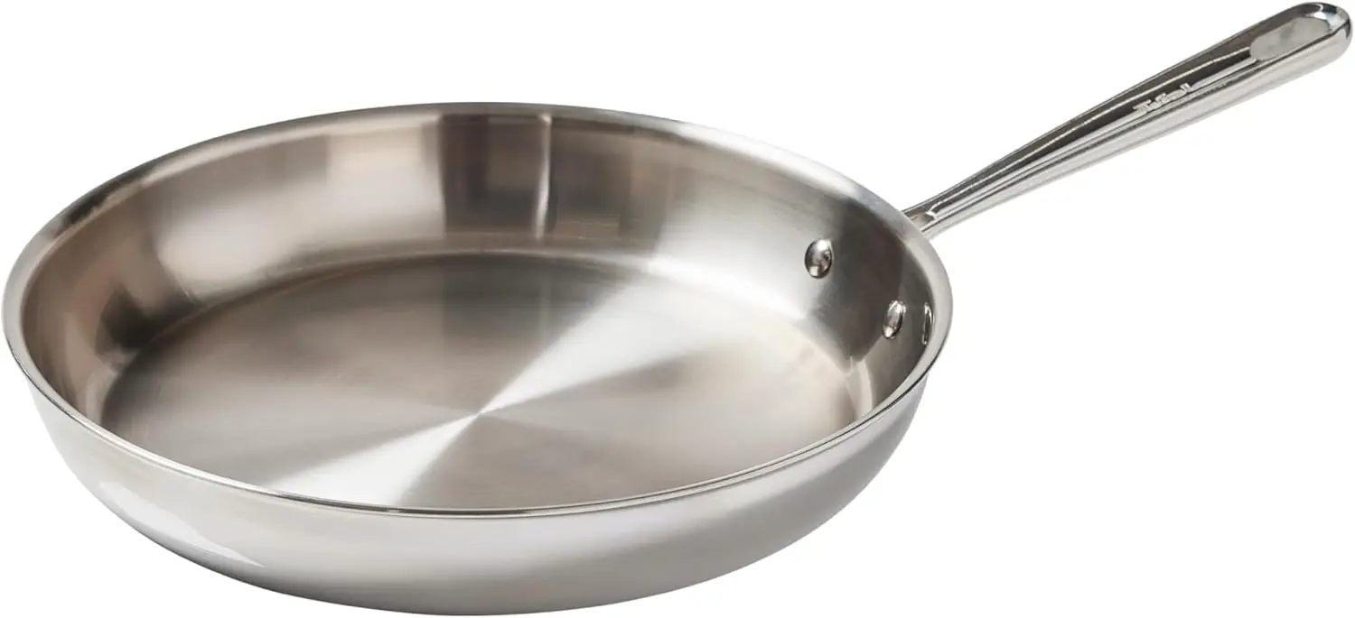 

Pro Tri-Ply Stainless Steel Fry Pan 12 Inch, Induction Compatible, Oven Safe 500F, Fast & Even Heat, Professional Quality & Dura