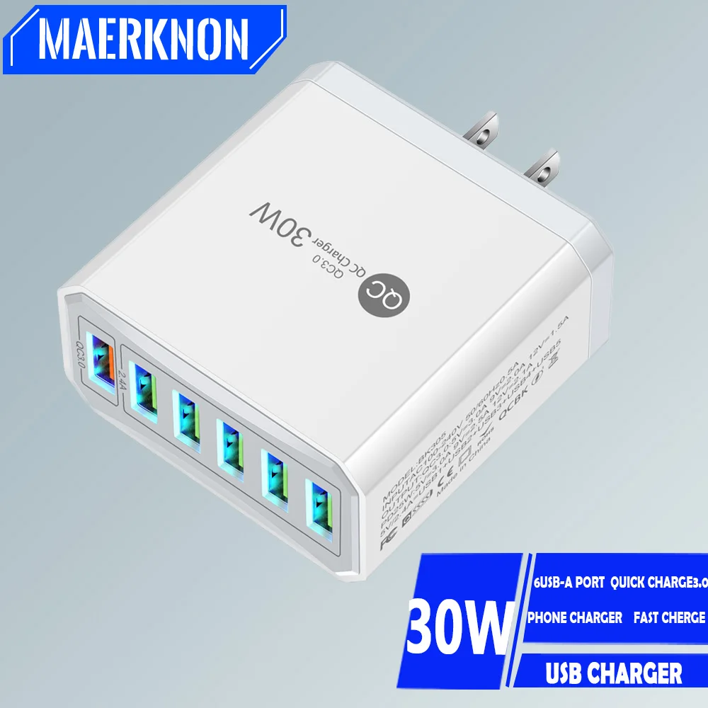 6 Usb Charger 30W Q…