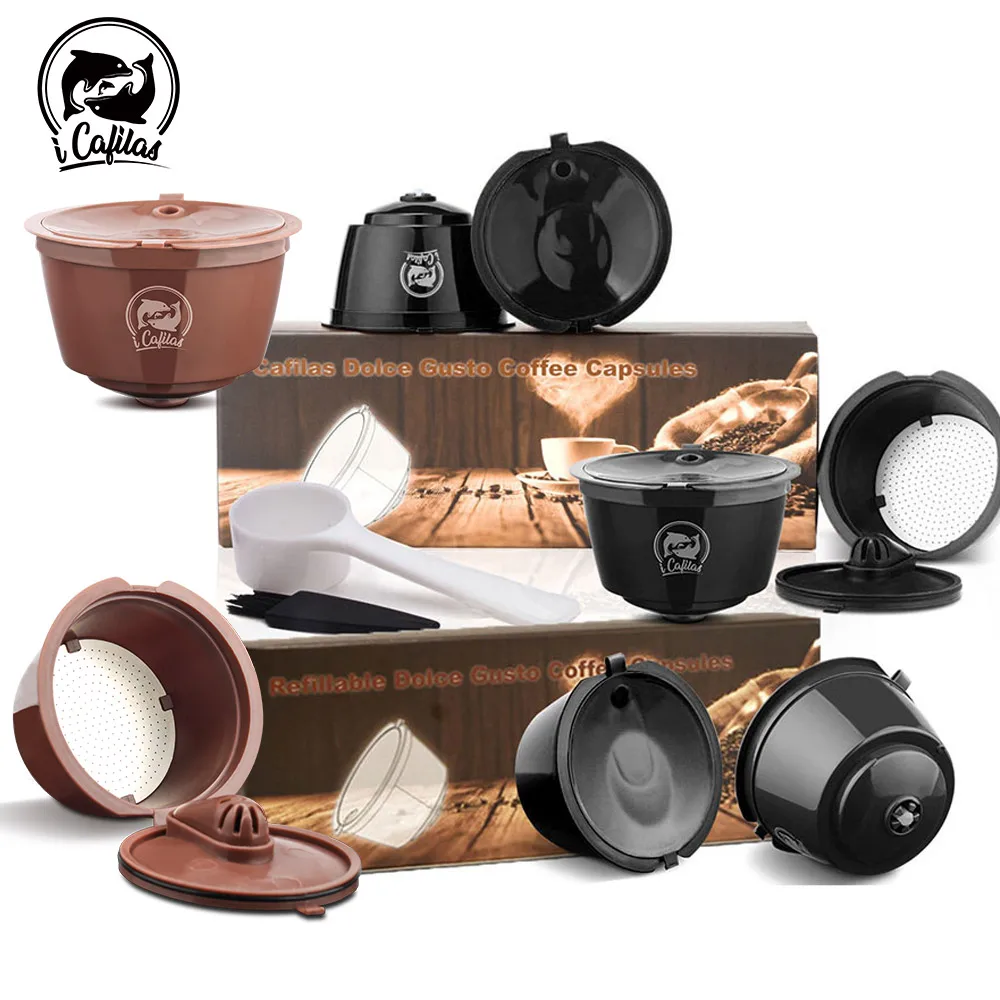 10/20 /30pcs Reusable Coffee Capsule Filter For Dolce Gusto Cafeteira Refillable Coffee Cup Baskets Dripper Crema Coffee Pod