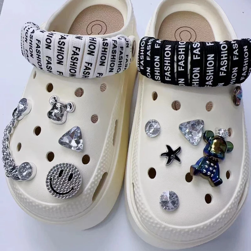 DIY 3D Diamond Dazzle Bear Shoe Charms Clogs Slides Sandals Garden Shoes Decorations Charm Set Accessories Kids Gifts