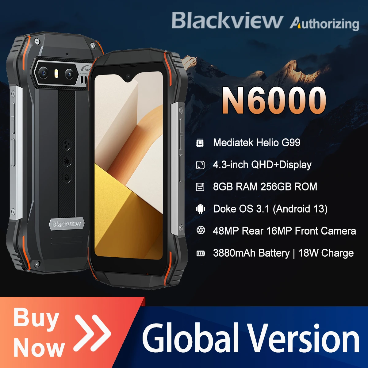 Blackview N6000 Rugged Smartphone 4.3