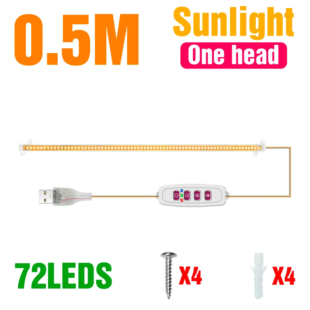 USB DC5V LED Grow Light Strip Volledige Spectrum Planten Teelt Lamp Met 24-uurs Timing Voor Ingemaakte Bloemen Growbox Vullen Verlichting