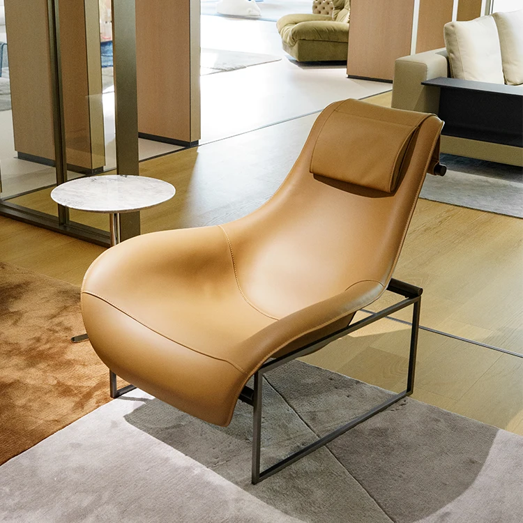 

-New Material Frame Stainless Steel Base Adjustable Height Brown Armchair Living Room