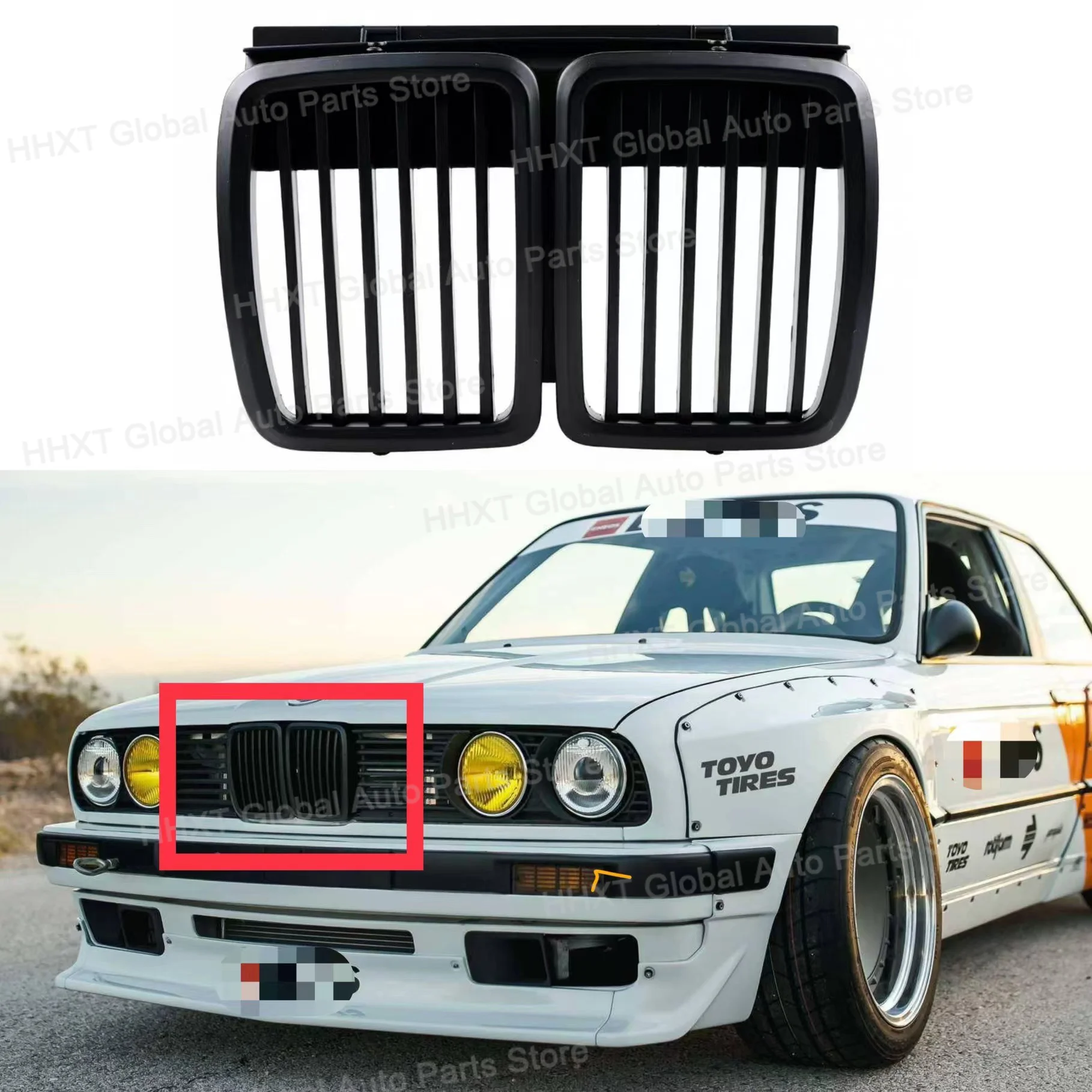 Front Hood Kidney Grille For BMW 1983-1991 E30 FOR E30 325i 325is 325iX 325 325e 325es 318i 320i M3