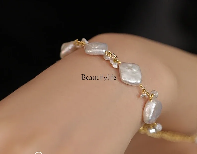 Sterling Silver Pearl Bracelet for Girls, Niche Exquisite Bracelet, Autumn and Winter