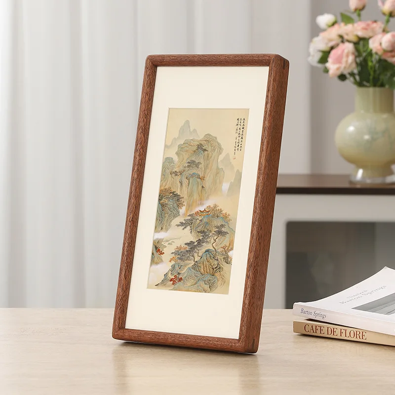 Rectangular Solid Wood Photo Frame Elegant Desktop Display 15x30cm/20x40cm Walnut/Teak Frame for Photos and Artworks Home Decor