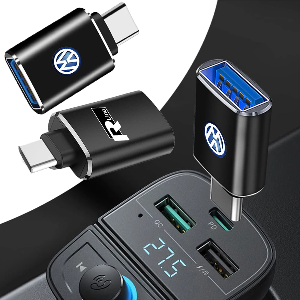 OTG USB 3.0 To Type C Adapter Mini Converter Phone Charging Cable Charger Accessories For Volkswagen VW RLine Golf Passat Polo